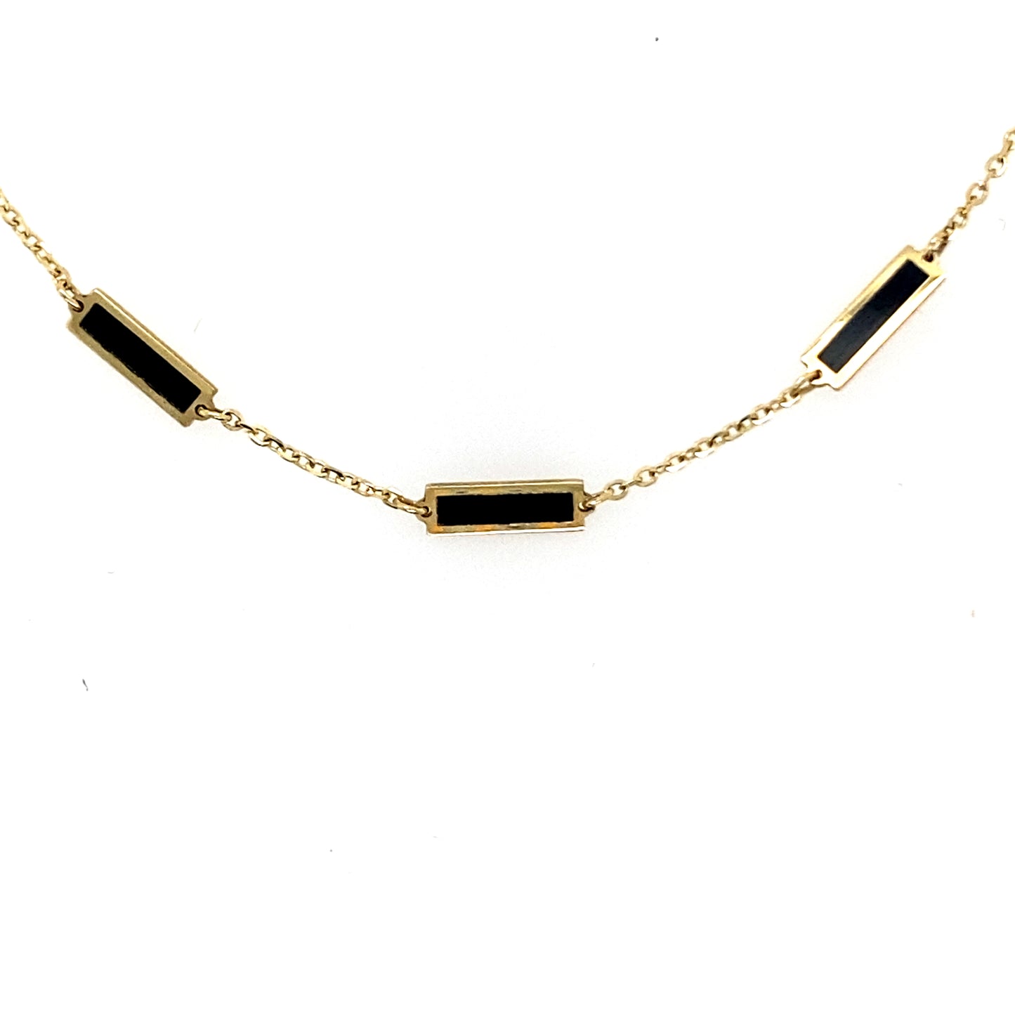 Vintage Black Rectangle Necklace