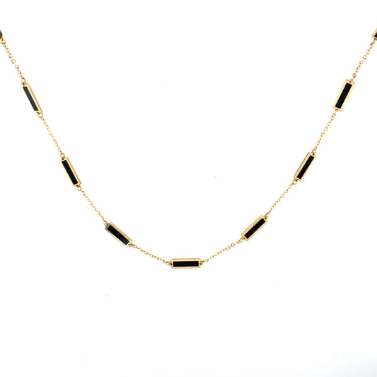 Vintage Black Rectangle Necklace