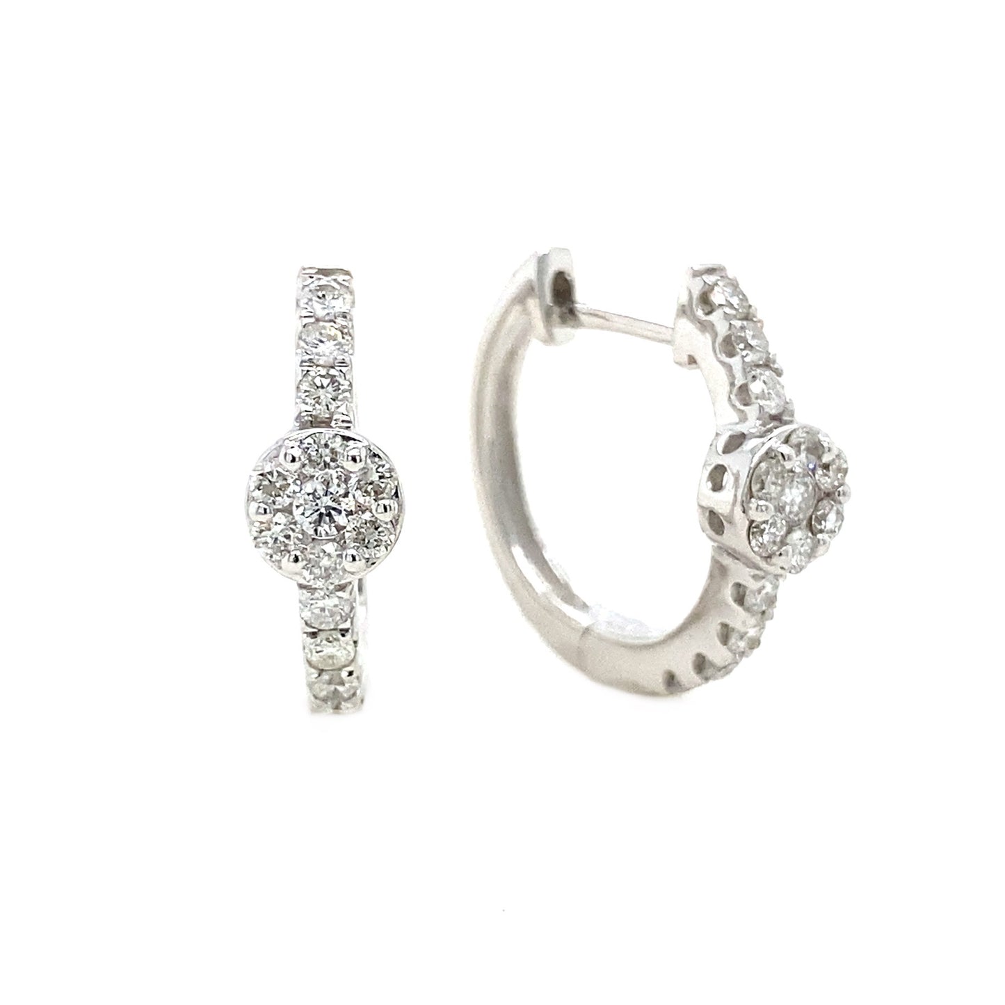 White Gold Diamond Hoops